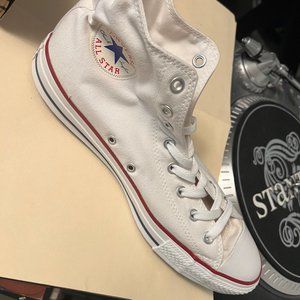 White Converse All-Stars high-tops (2 pairs)  Mens size 11,11.5